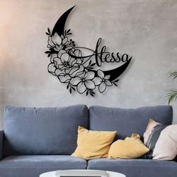 personalized moon flower garden custom name decorative custom metal sign housewarming gift 2