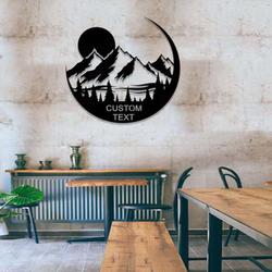personalized moon mountain sign mountain camping custom metal sign outdoor sign housewarming gifts 2