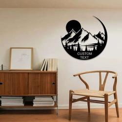 personalized moon mountain sign mountain camping custom metal sign outdoor sign housewarming gifts 3