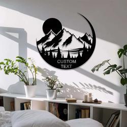 personalized moon mountain sign mountain camping custom metal sign outdoor sign housewarming gifts 4