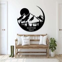 personalized moon mountain sign mountain camping custom metal sign outdoor sign housewarming gifts 5