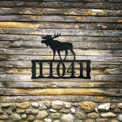 personalized moose address sign house number plaque custom metal sign 1
