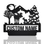 personalized moose hunting metal sign moose art custom family metal sign outdoor decor 0