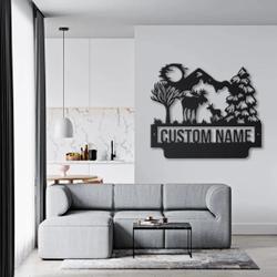 personalized moose hunting metal sign moose art custom family metal sign outdoor decor 3
