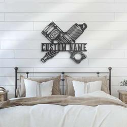 personalized motocross garage sign workshop name sign motorcycle mechanic custom metal signs gifts for repairman 1