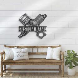 personalized motocross garage sign workshop name sign motorcycle mechanic custom metal signs gifts for repairman 2
