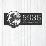 personalized motocross rider mountain bike climbing address sign house number plaque custom metal sign 0