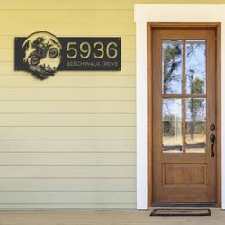 personalized motocross rider mountain bike climbing address sign house number plaque custom metal sign 2