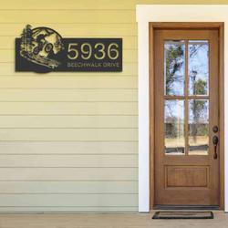 personalized mountain bike biker mtb v2 address sign house number plaque custom metal sign 1