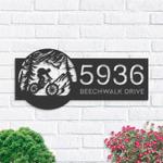 personalized mountain bike biker mtb v3 address sign house number plaque custom metal sign 0