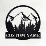personalized mountain forest camping custom metal sign 0