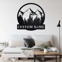 personalized mountain forest camping custom metal sign 1