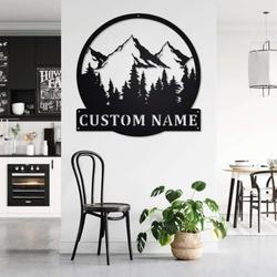 personalized mountain forest camping custom metal sign 2