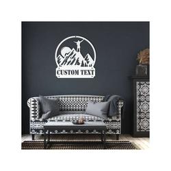 personalized mountain hiking men mountain top best view custom metal sign 3