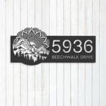 personalized mountain scene mandala wild life address sign house number plaque custom metal sign 0