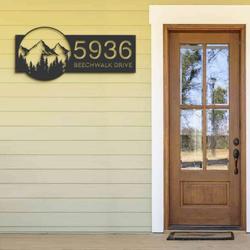 personalized mountain scene wild life address sign house number plaque custom metal sign 2
