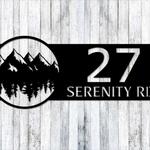 personalized mountains trees address sign nature mountainview house number plaque custom metal sign 0