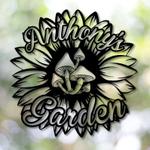 personalized mushroom sunflower garden decorative custom metal sign 0