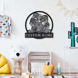 personalized mushrooms garden decorative custom metal sign 1