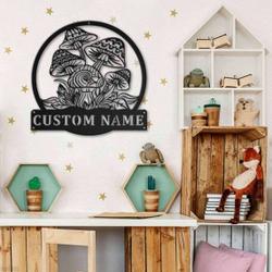 personalized mushrooms garden decorative custom metal sign 2