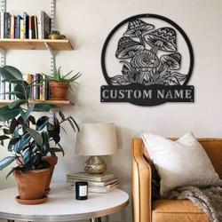 personalized mushrooms garden decorative custom metal sign 3