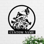 personalized mushrooms garden fairy butterly decorative custom metal sign 0