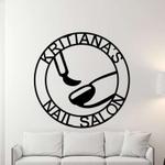 personalized nail salon business sign beauty salon wall decor custom metal sign 0