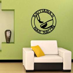 personalized nail salon business sign beauty salon wall decor custom metal sign 2