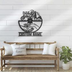 personalized nail salon nail tech beauty decoration custom metal sign 1
