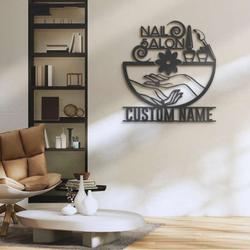 personalized nail salon nail tech beauty decoration custom metal sign 3