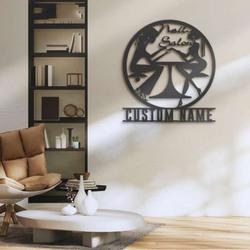 personalized nail salon name sign home decor nail beauty decoration custom metal sign 2