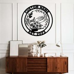 personalized nail tech nail beauty salon decor nail artist gifts custom metal sign 3