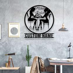 personalized nail tools shop name sign nail salon ideal for home shop decor custom metal sign 2