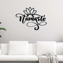 personalized namaste lotus yoga studio home decor custom metal sign 1