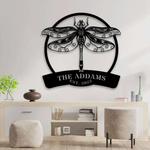 personalized name and est date dragonfly garden decorative custom metal sign 0