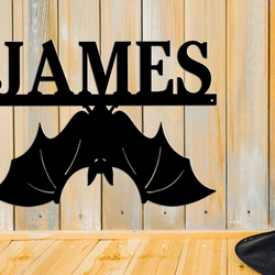 personalized name bat sign custom family name metal signs halloween decoration for home 2