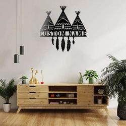 personalized native american teepee custom metal sign 1