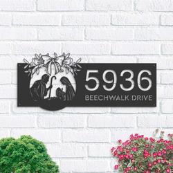 personalized nativity scene christian jesus v2 address sign house number plaque custom metal sign 2