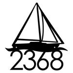 personalized nautical sailboat address sign house number plaque custom metal sign 0