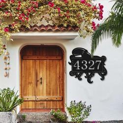 personalized octopus address sign beach house nautical house number plaque custom metal sign 2
