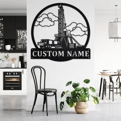 personalized oil drilling truck metal name sign home decor gift for truck drivers 2
