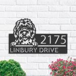 personalized old english sheepdog cute puppy address sign house number plaque custom metal sign 0