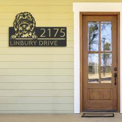 personalized old english sheepdog cute puppy address sign house number plaque custom metal sign 1