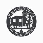personalized our happy place happy campers rv custom metal sign 0