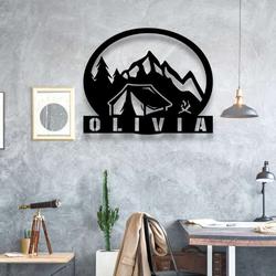 personalized outdoor camping firepit custom metal sign 1