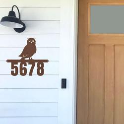 personalized owl silhouette address sign house number plaque custom metal sign 1