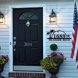 personalized palm tree coastal beach house address sign custom metal signs 1