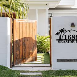 personalized palm tree coastal beach house address sign custom metal signs 2