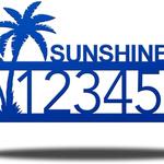 personalized palm tree monogram address sign beach scene address plaque 0