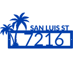 personalized palm tree monogram address sign beach scene address plaque 1